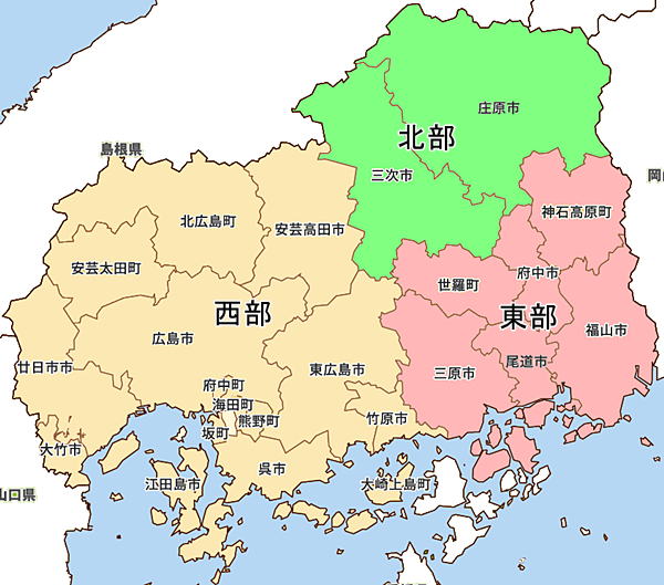 広島県の地図