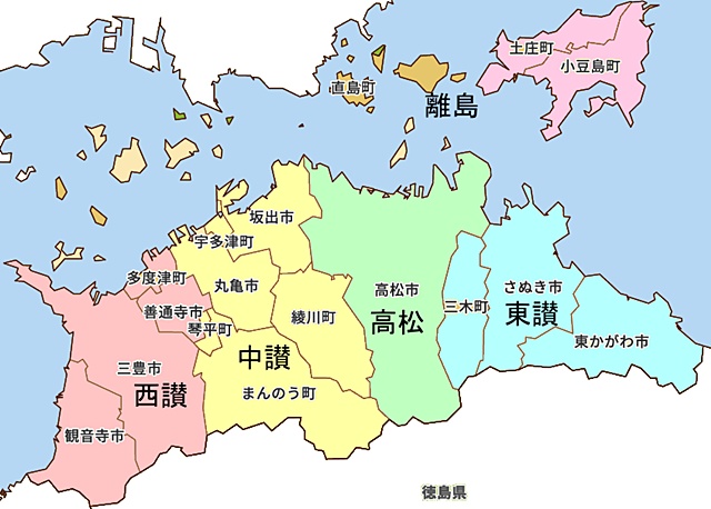 香川県の地図