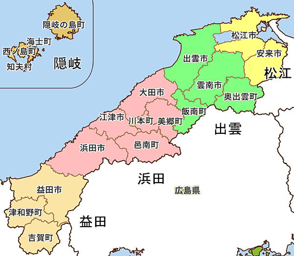 島根県の地図